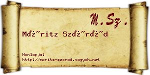 Móritz Szórád névjegykártya